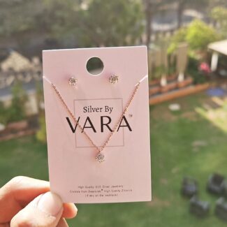 925 silver rose gold necklace set
