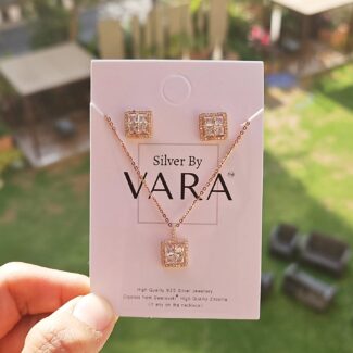 ROSE GOLD SILVER NECKLACE SET
