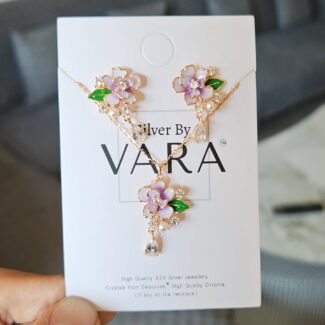 925 silver rose gold necklace set